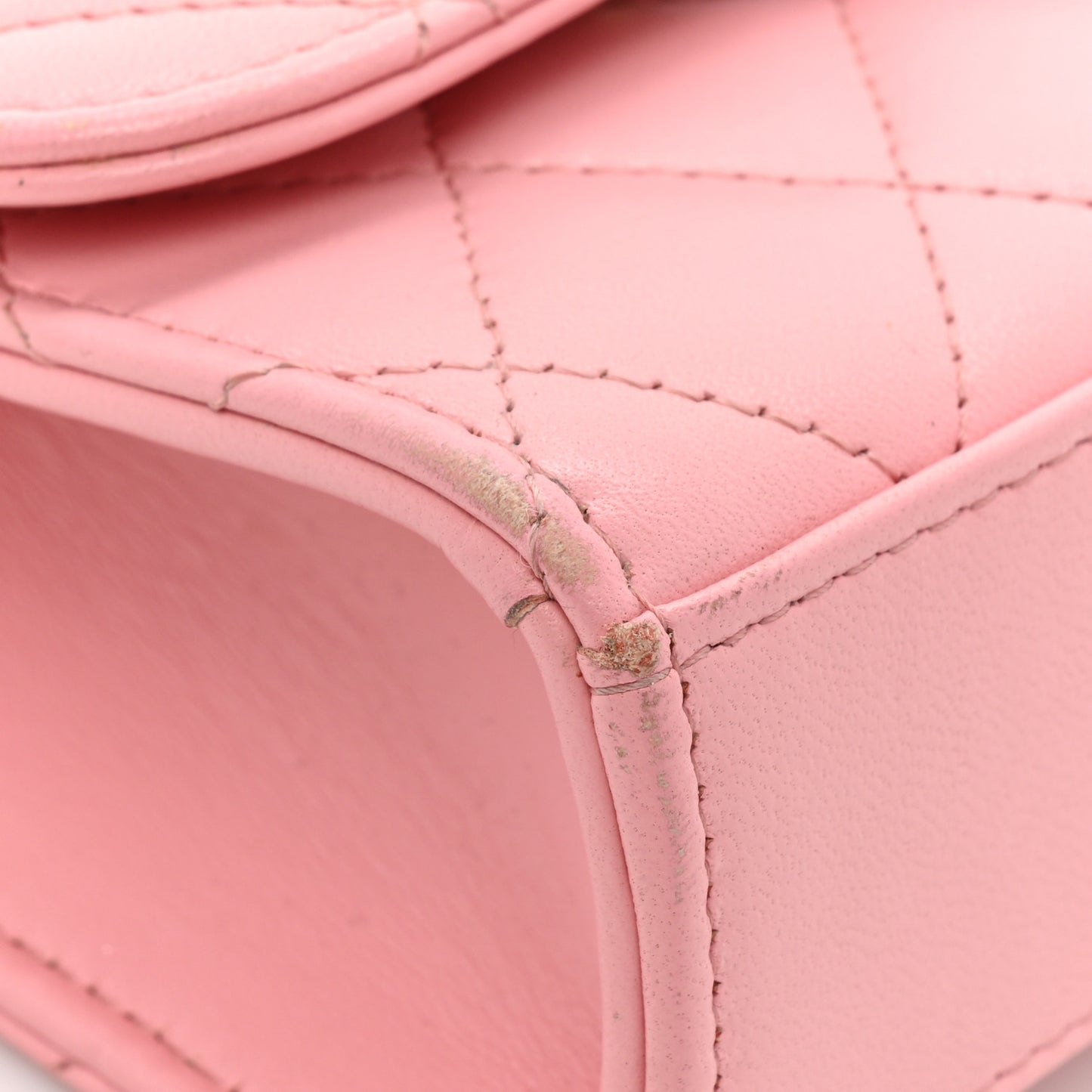 Lambskin Quilted Mini Trendy CC Clutch With Chain Pink