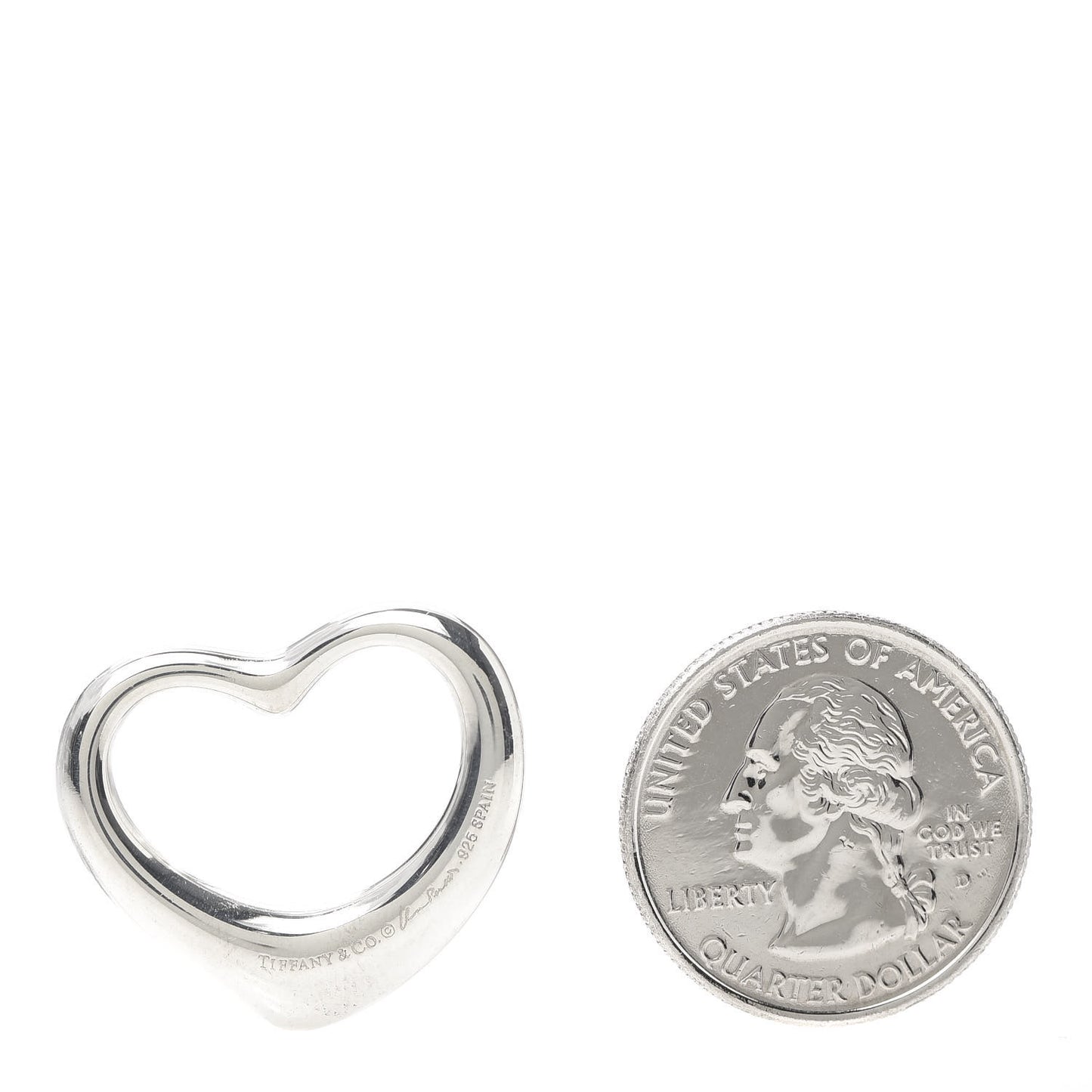 Sterling Silver 27mm Elsa Peretti Open Heart Pendant