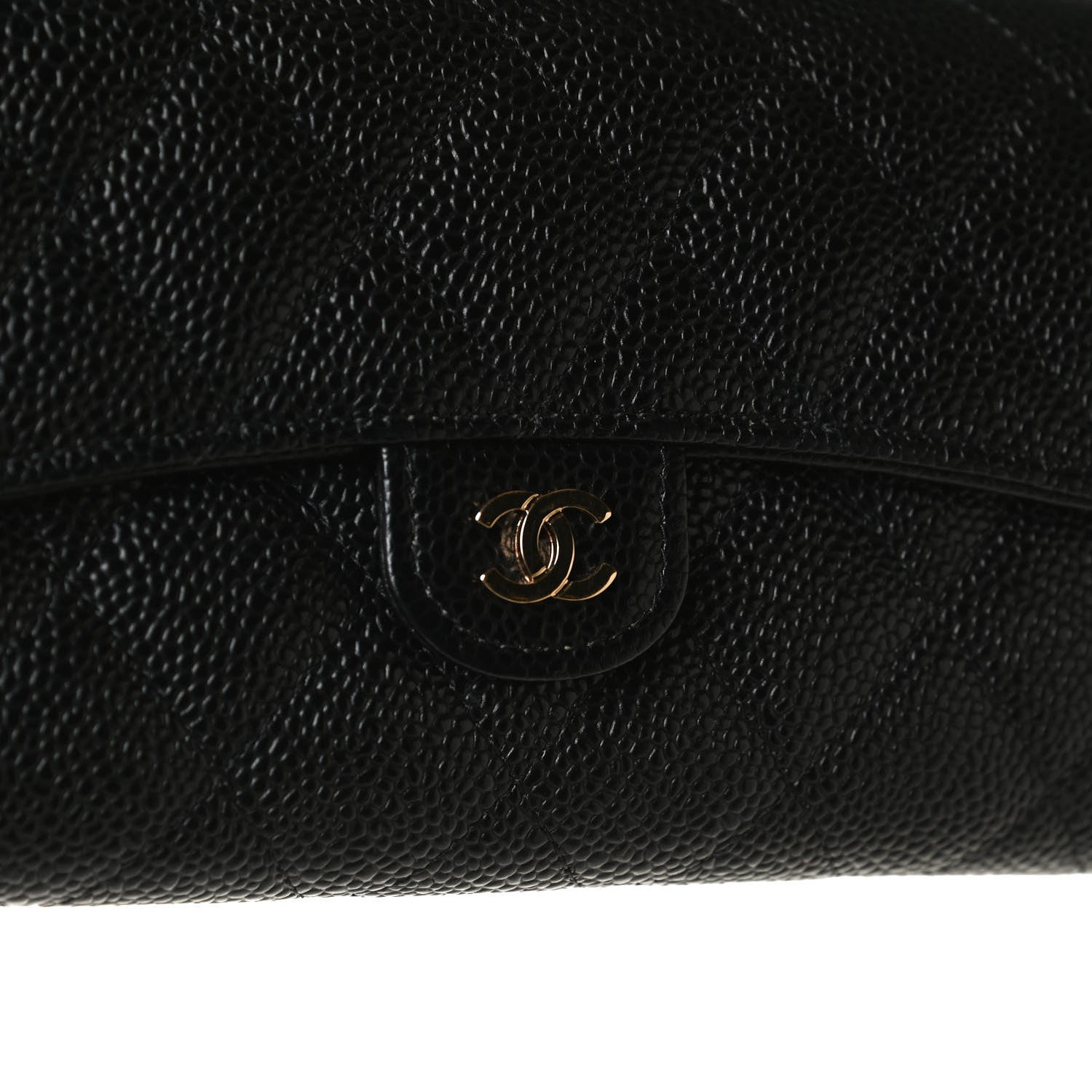 Chanel Caviar Quilted Large Gusset Flap Wallet Black 19 of 22