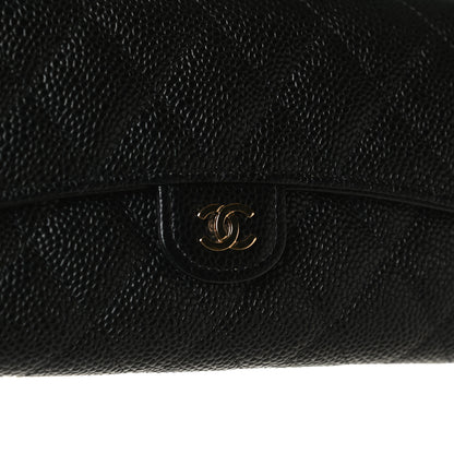 Chanel Caviar Quilted Large Gusset Flap Wallet Black 19 of 22