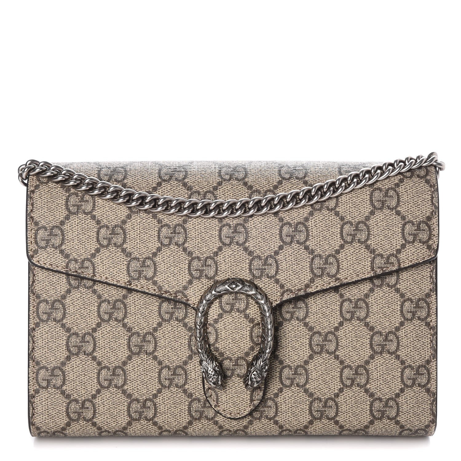Gucci GG Supreme Monogram Mini Dionysus Chain Wallet Beige Taupe 1 of 8