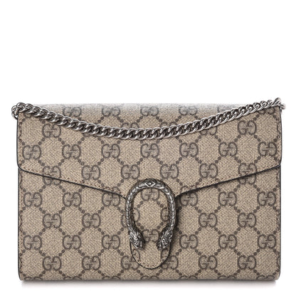 Gucci GG Supreme Monogram Mini Dionysus Chain Wallet Beige Taupe 1 of 8