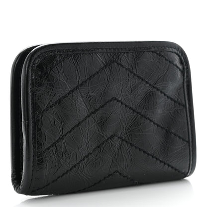 Saint Laurent Crinkled Calfskin Matelasse Monogram Niki Card Holder Black 3 of 9