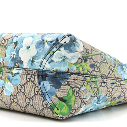 Gucci GG Supreme Monogram Blooms Small Reversible Tote Beige Blue Navy 12 of 18