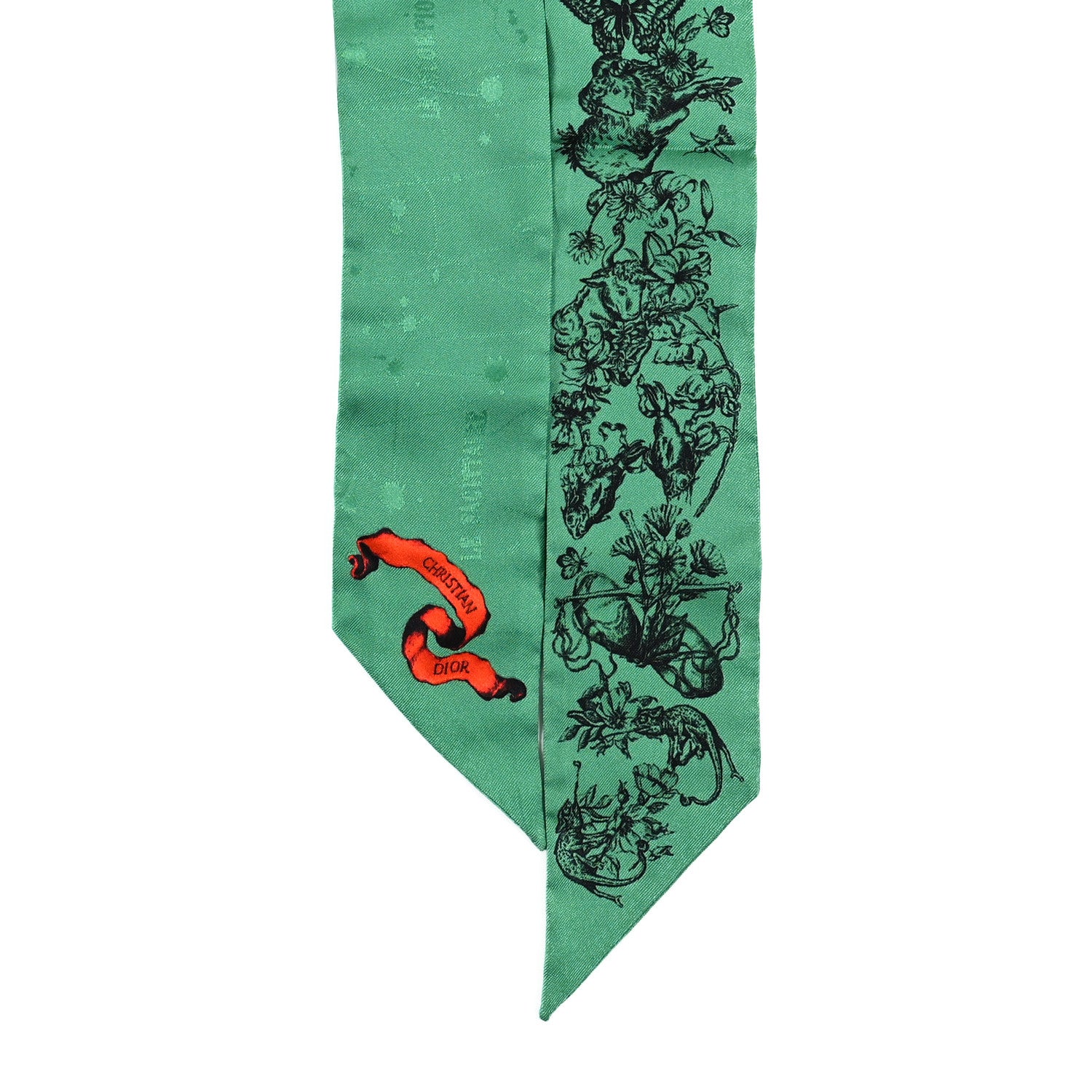 Christian Dior Silk Mitzah Scarf Green 2 of 3