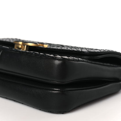 Chanel Snakeskin Lambskin Medium Enamel CC Flap Black 9 of 10