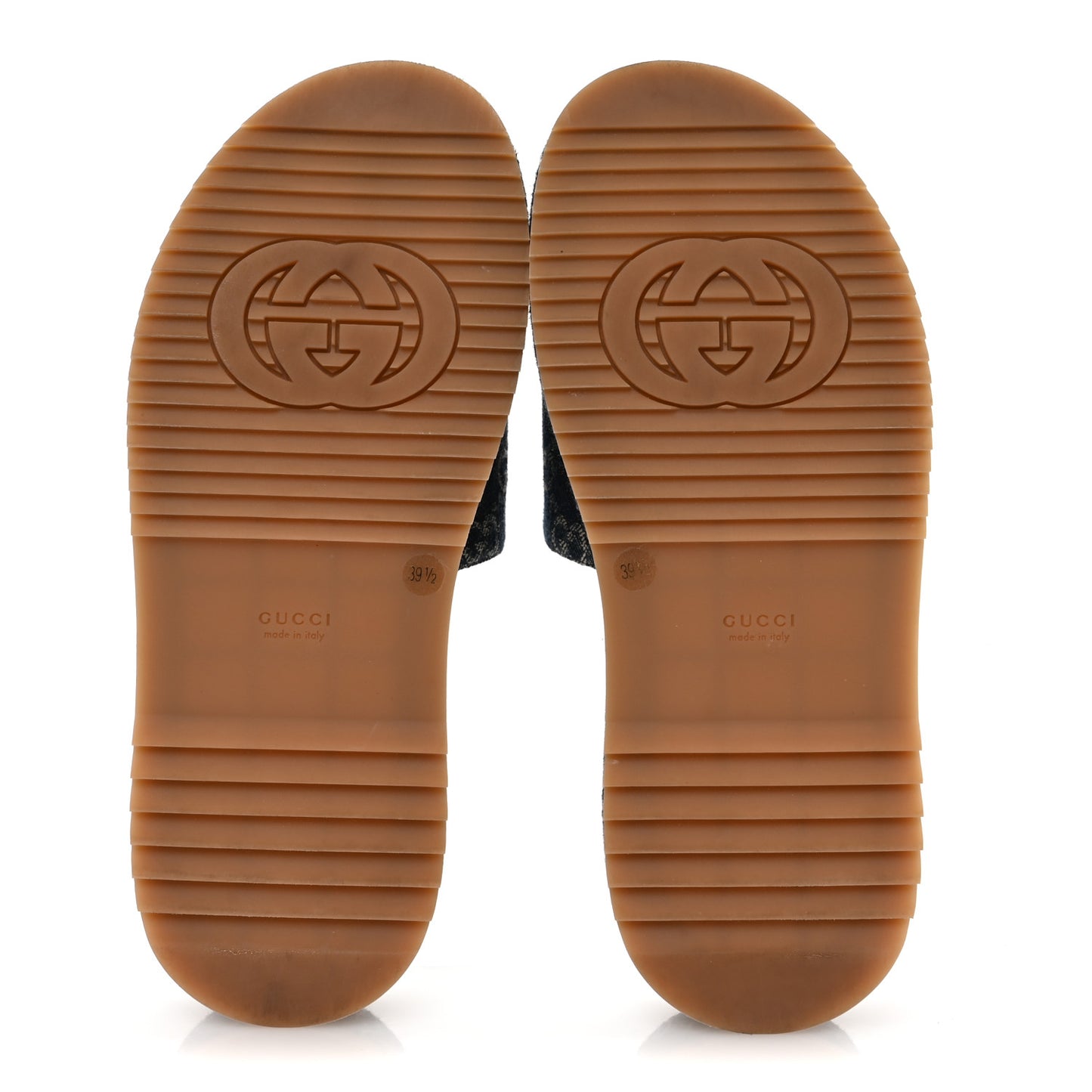 New Denim GG Monogram Angelina Platform 55mm Slide Sandals 39.5 Blue Tea