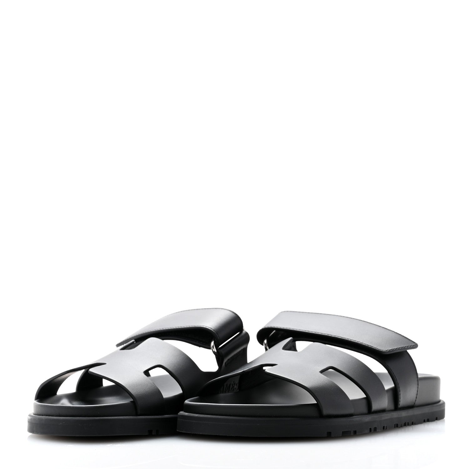 Hermes Calfskin Womens Chypre Sandals 35 Black 3 of 9