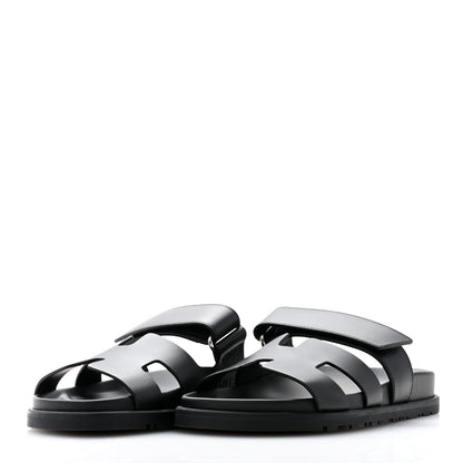 Hermes Calfskin Womens Chypre Sandals 35 Black 3 of 9