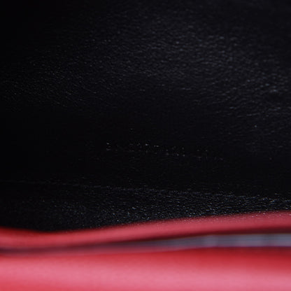 Saint Laurent Grain De Poudre Matelasse Chevron Monogram Chain Wallet New Red 8 of 9