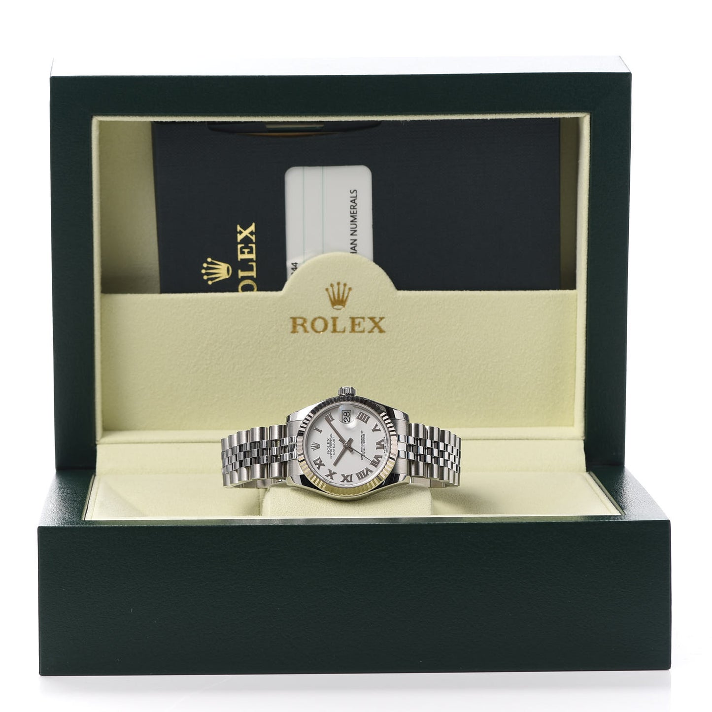 Stainless Steel 18K White Gold 31mm Oyster Perpetual Datejust Watch White Roman 178274