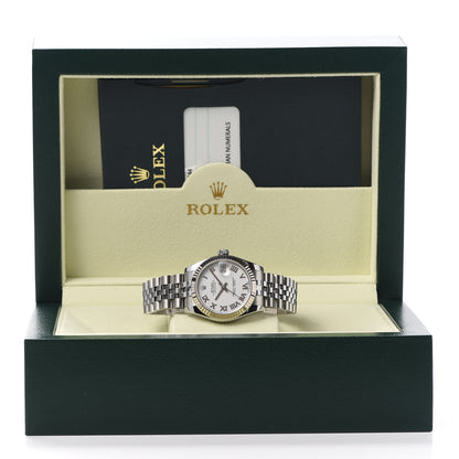 Rolex Stainless Steel 18K White Gold 31mm Oyster Perpetual Datejust Watch White Roman 178274 5 of 5