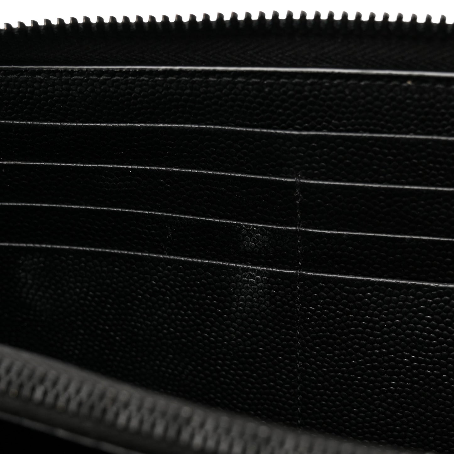 Grain De Poudre Matelasse Chevron Monogram Monochrome Zip Around Wallet Black