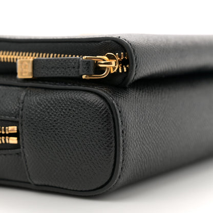 Christian Dior Grained Calfskin Caro Double Pouch Black 9 of 10