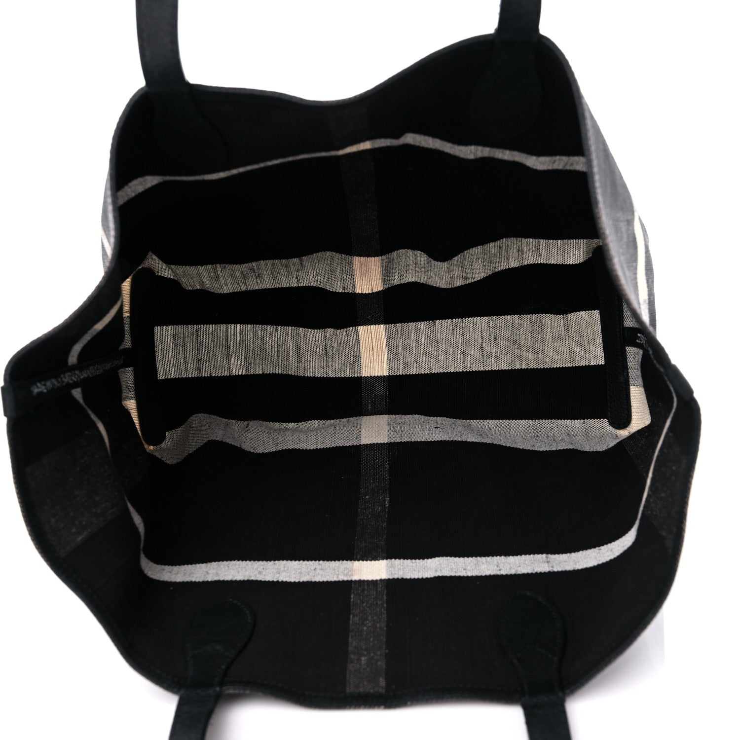 Burberry Coated Canvas Mega Check Medium Doodle Tote Black White 5 of 12