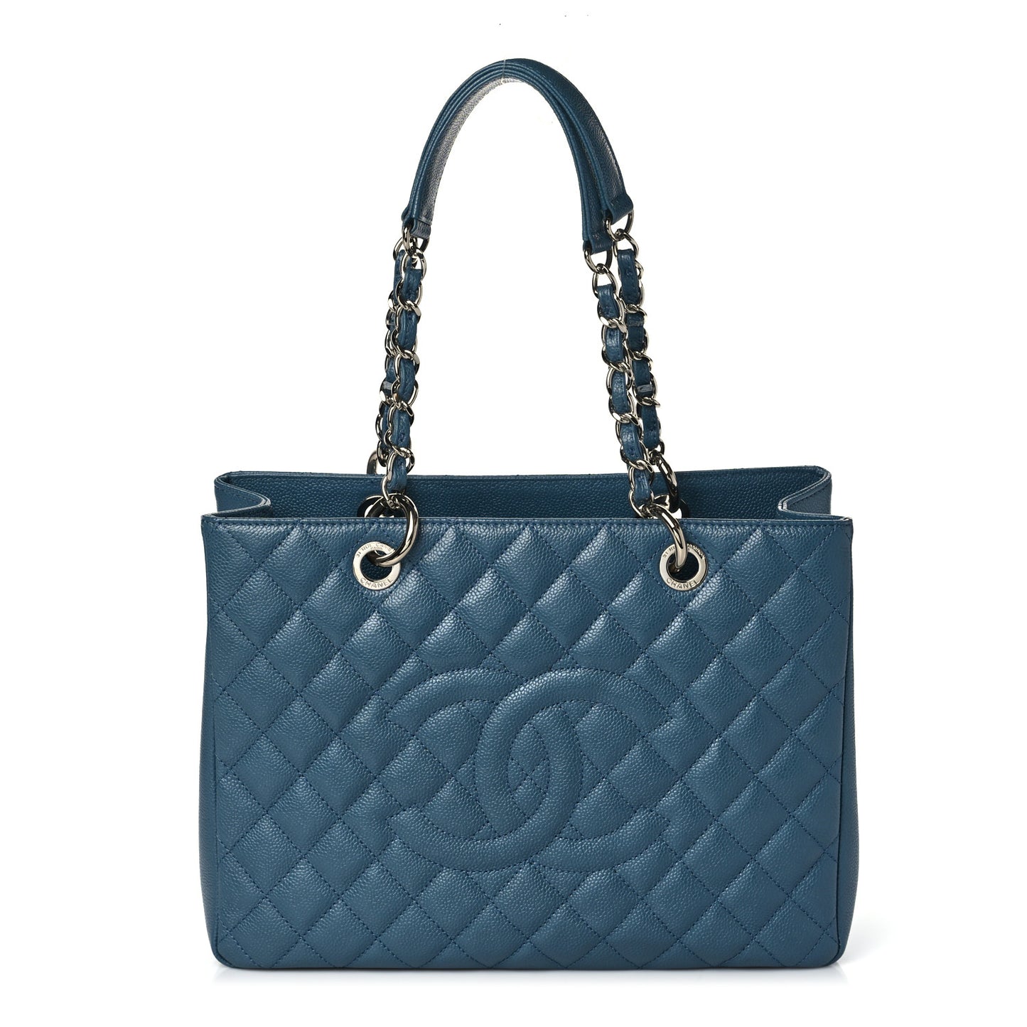 Caviar Quilted Grand Shopping Tote GST Blue