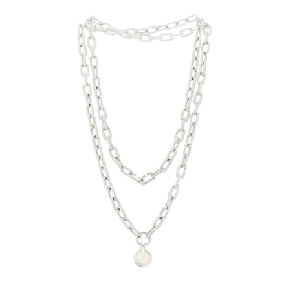 Tiffany Sterling Silver Cultured Pearl HardWear Necklace 3 of 5
