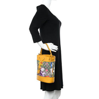 Gucci GG Supreme Monogram Flora Small Ophidia Bucket Bag Beige Multicolor Crop 2 of 8