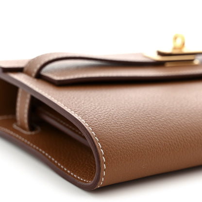 Hermes Evercolor Kelly Wallet To Go Gold 9 of 11