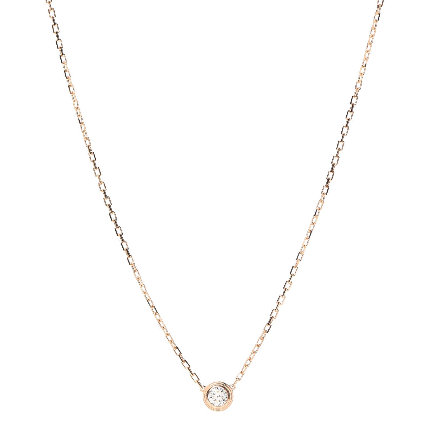 Cartier 18K Pink Gold Diamond LM D'Amour Pendant Necklace 1 of 4