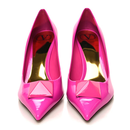Valentino Garavani Patent Tonal One Stud 100mm Pumps 39 Pink PP 2 of 9
