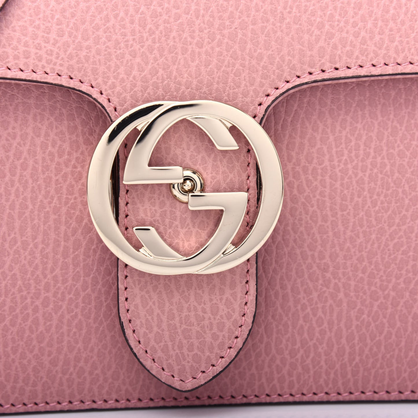 Dollar Calfskin Small Interlocking G Shoulder Bag Soft Pink