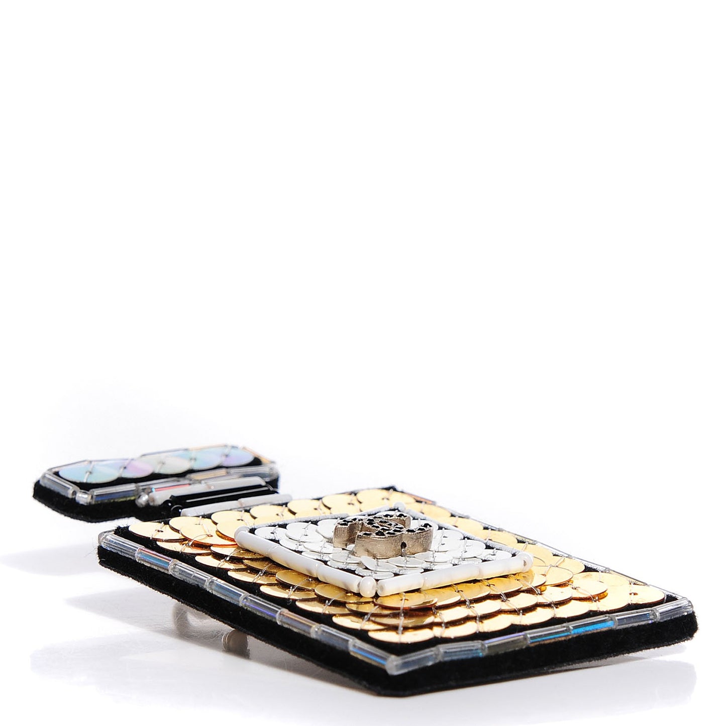 Crystal CC Sequin Perfume Brooch