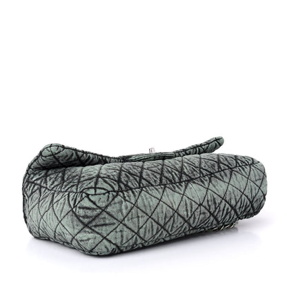 Chanel Denim Quilted Denimpression Flap Green Black 4 of 9