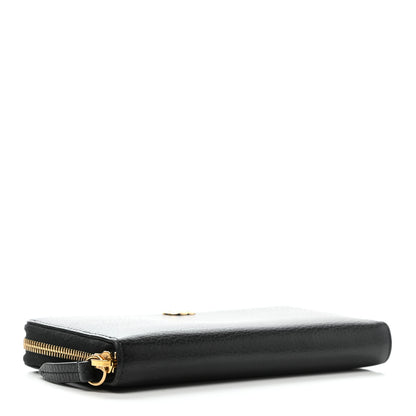 Gucci Dollar Calfskin GG Marmont Zip Around Wallet Black 4 of 8