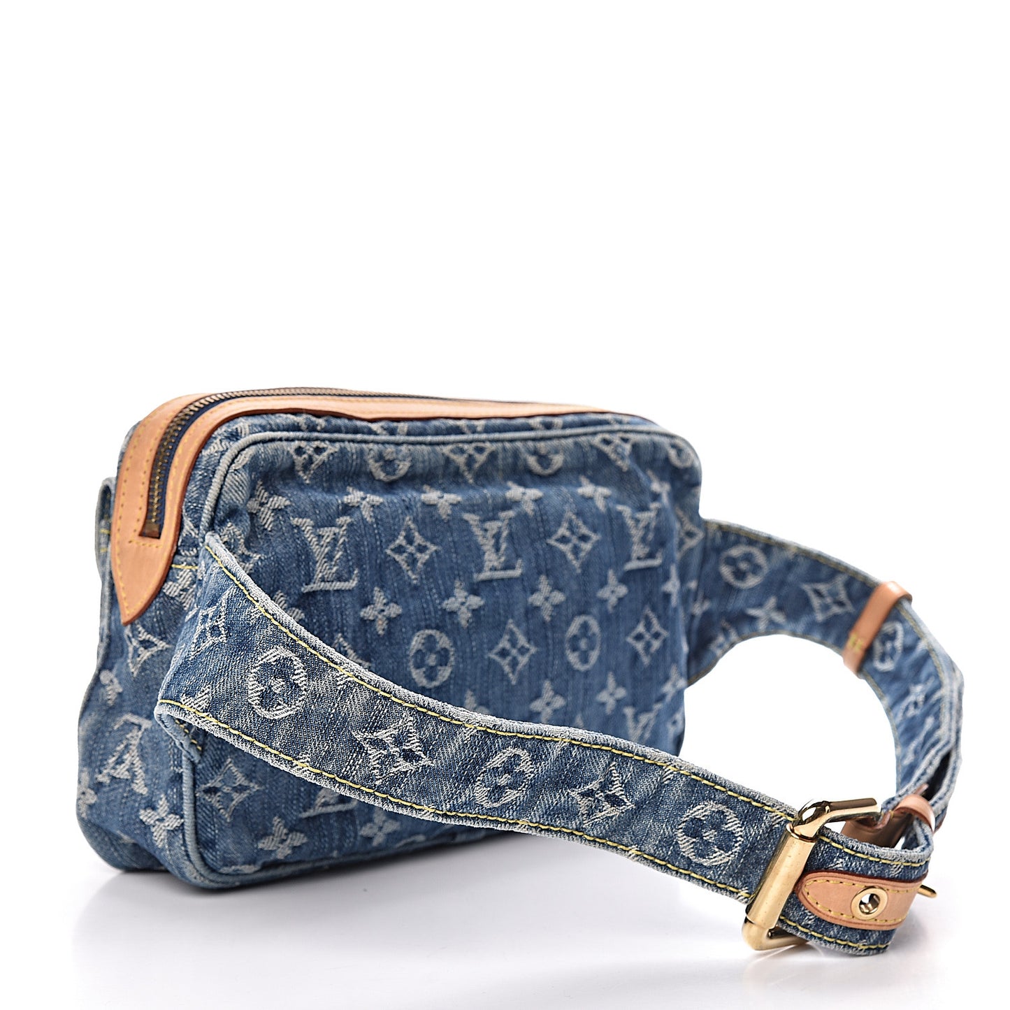 Monogram Denim Bum Bag Blue