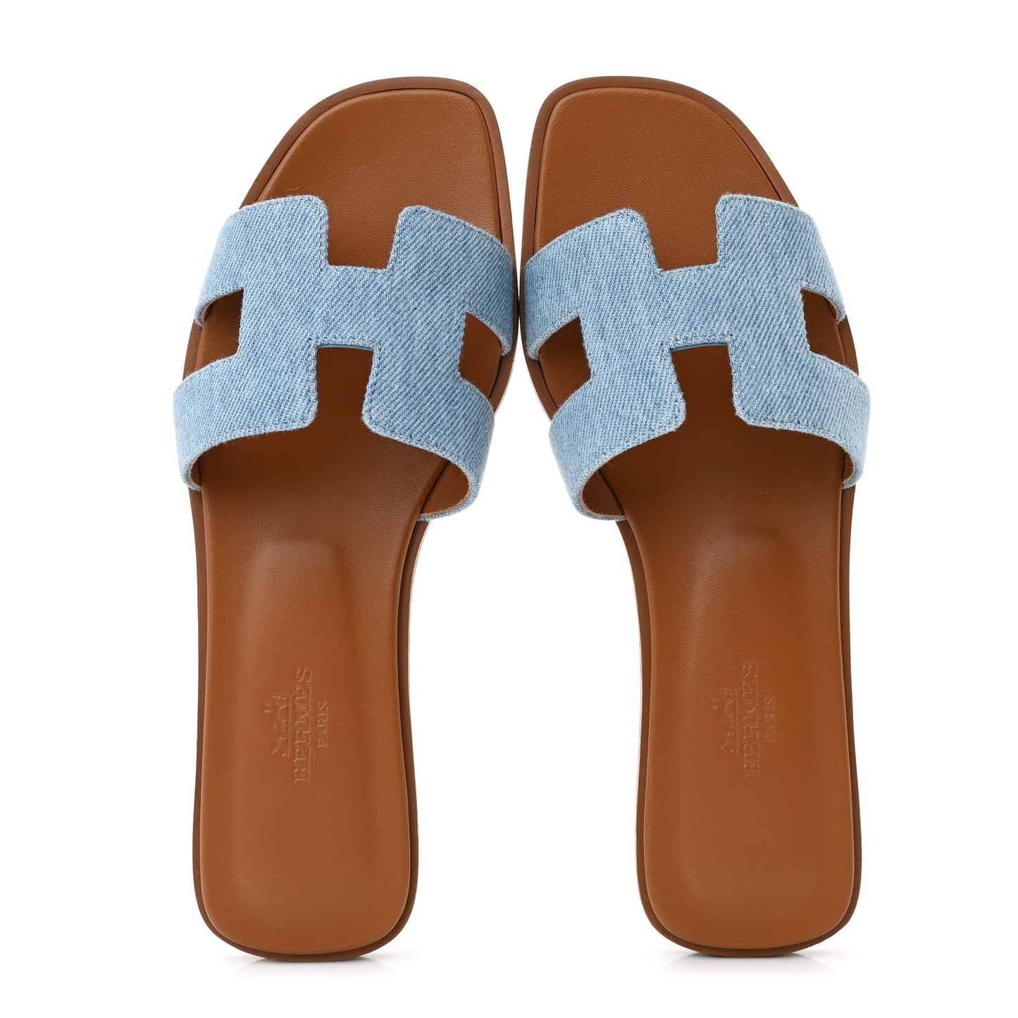 Denim Canvas Oran Sandals 36 Bleu Clair