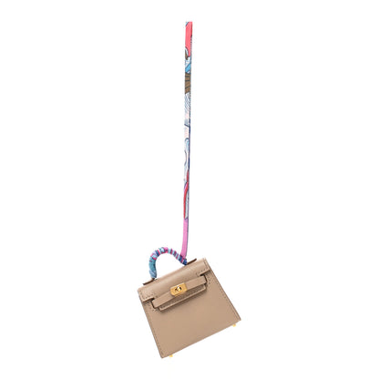 Hermes Tadelakt Mini Kelly Twilly Bag Charm Argile 1 of 6