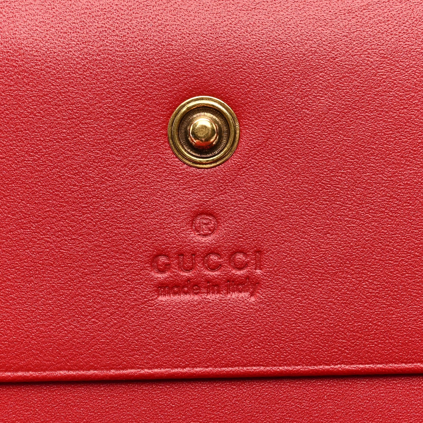 GG Supreme Monogram Cherry Embellished Card Case Wallet Hibiscus Red