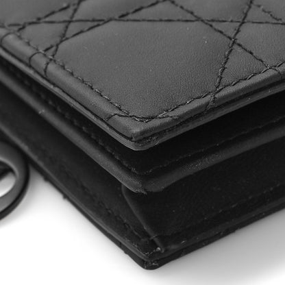 Christian Dior Ultra Matte Calfskin Small Lady Dior Flap Card Holder Black 7 of 9