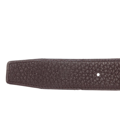 Hermes Box Togo 32mm H Belt 85 Black Chocolate 3 of 6
