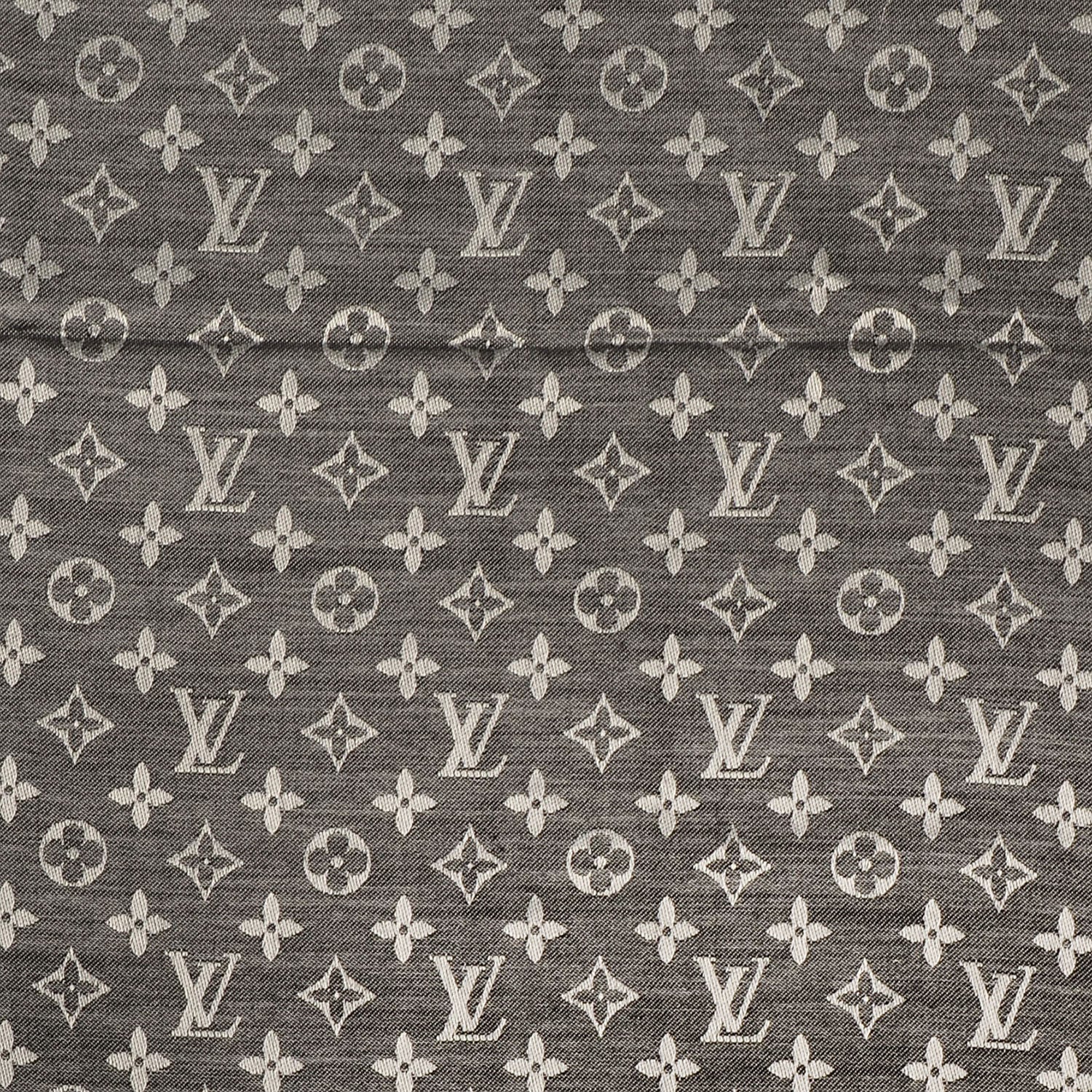 Louis Vuitton Wool Silk Monogram Denim Shawl Black 1 of 5