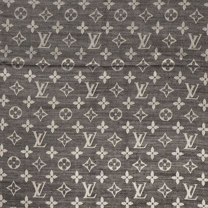 Louis Vuitton Wool Silk Monogram Denim Shawl Black 1 of 5