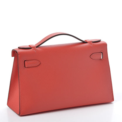 Hermes Epsom Kelly Pochette Clutch Rose Jaipur 2 of 29
