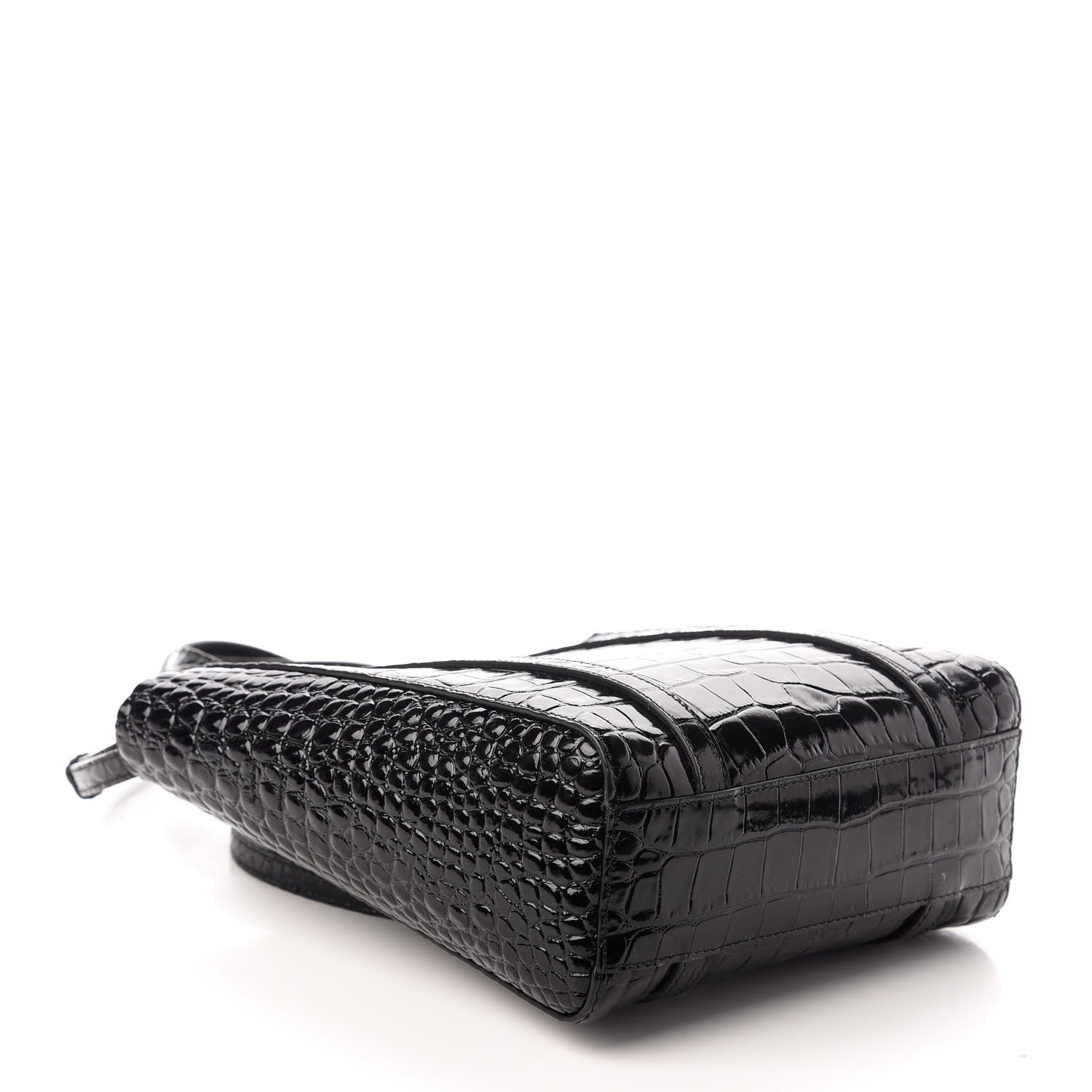 Balenciaga Crocodile Embossed Calfskin Small Everyday Tote Black 4 of 9