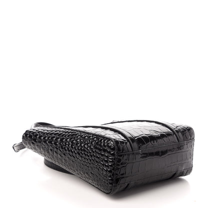 Balenciaga Crocodile Embossed Calfskin Small Everyday Tote Black 4 of 9