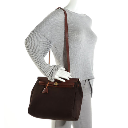 Hermes Vache Hunter Toile Herbag 30 PM Havane 2 of 13