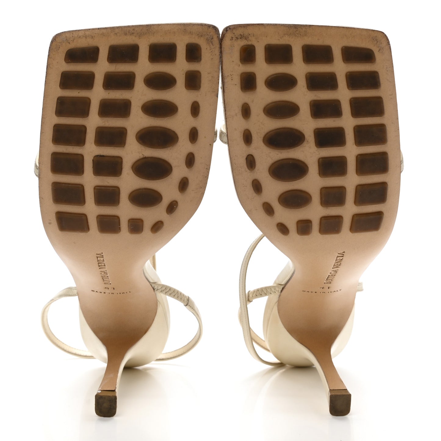 Lambskin Studded Stretch Multi Strap 90mm Sandals 41 Sea Salt