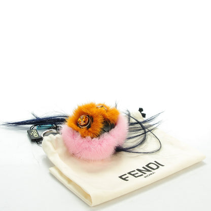Fendi Mink Goat Fur QuTweet Bag Bug Charm Marshmallow Black 4 of 5