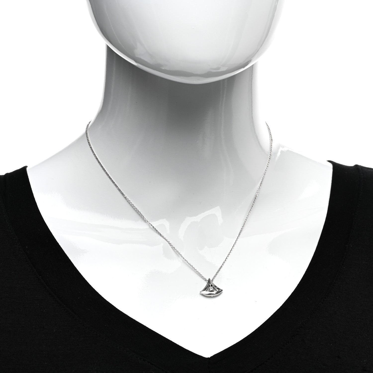 Bulgari 18K White Gold Diamond Divas' Dream Openwork Necklace 2 of 4