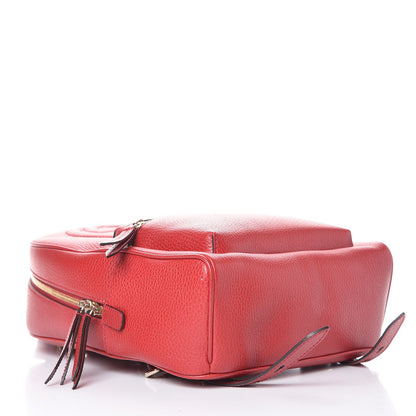 Gucci Pebbled Calfskin Soho Chain Backpack Red 3 of 8