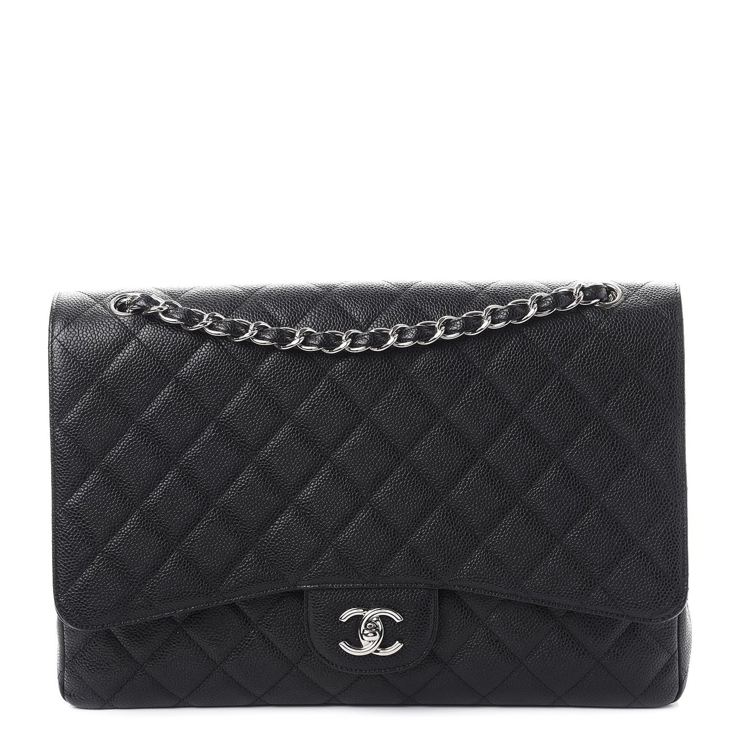 Caviar Quilted Maxi Single Flap Black