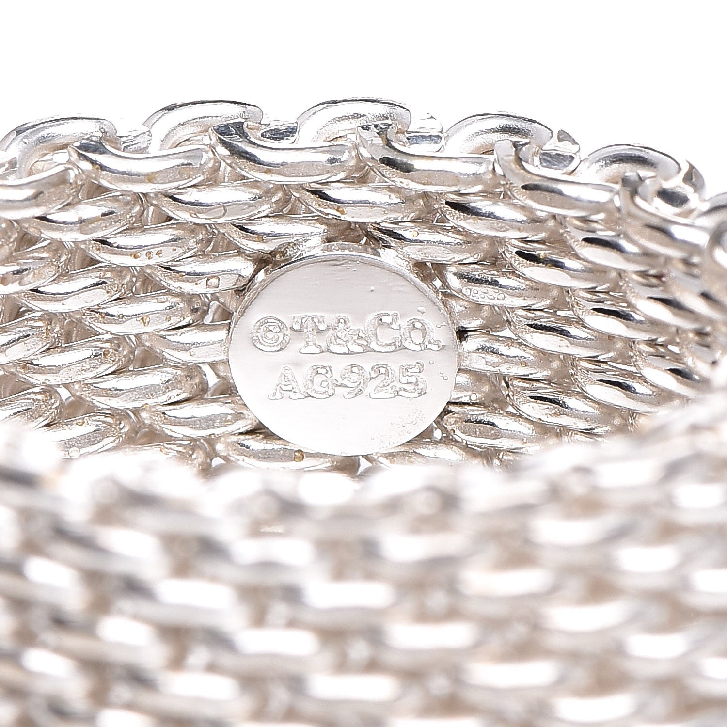 Tiffany Sterling Silver Somerset Mesh Ring 49 5 4 of 4
