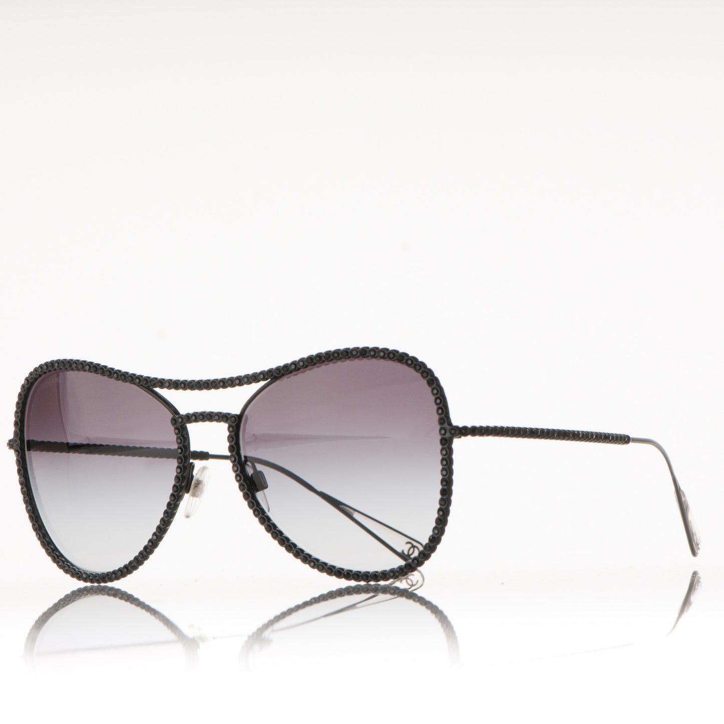 Crystal Aviator Sunglasses 71108 Black
