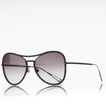 Chanel Crystal Aviator Sunglasses 71108 Black 2 of 10
