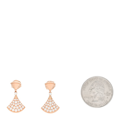 Bulgari 18K Rose Gold Diamond Divas' Dream Pave Earrings 2 of 5